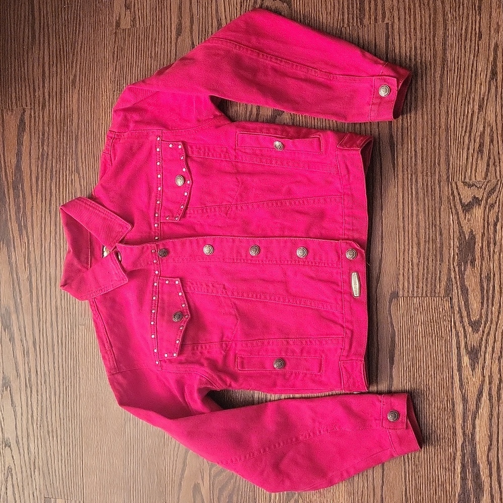 Vintage Harley Davidson Red Denim Jacket